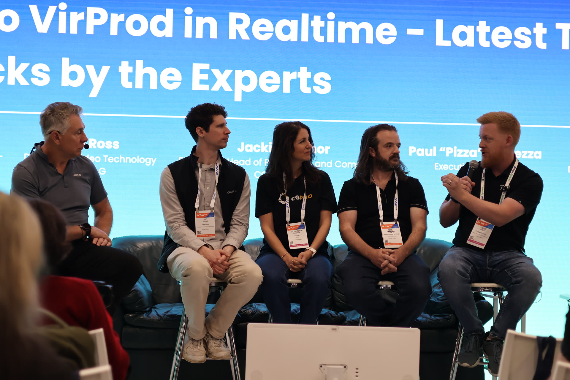 David Stapp on the AMD panel discussing previs to final pixels in real time at NAB 2026